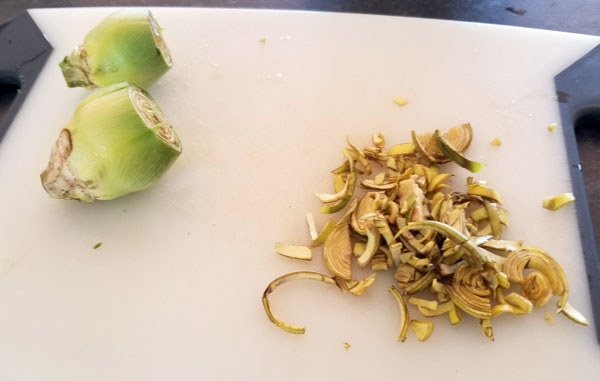 Baby Artichoke Salad preparation